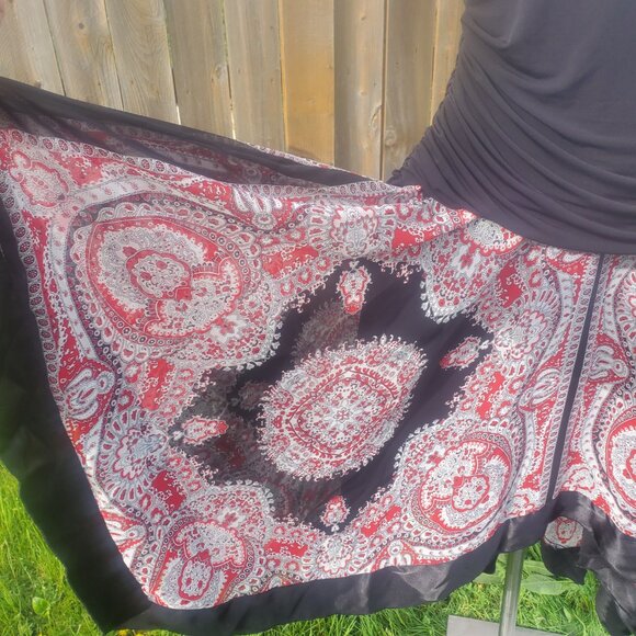 AGB Handkerchief halter-top Dress SZ 20 Plus size Made in USA Vintage - Picture 4 of 11